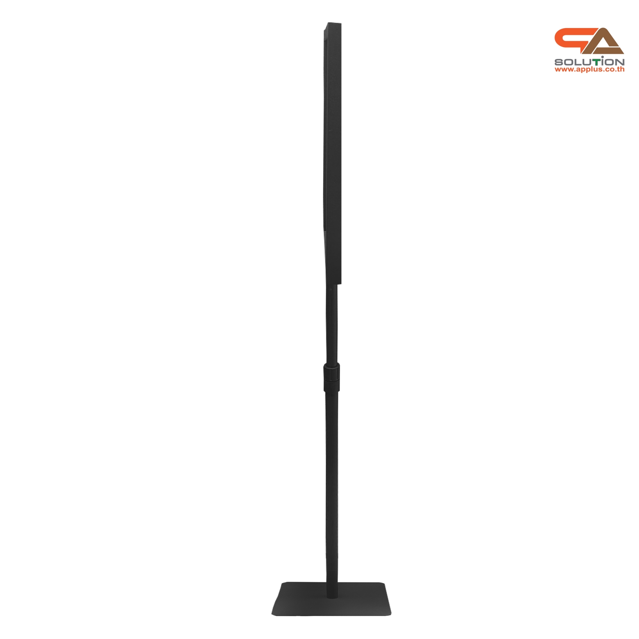 CLEARANCE SALE! โปสเตอร์สแตนด์เหล็ก A4 สีดำ เสาเดี่ยว ปรับสูง-ต่ำได้ ฐานสี่เหลี่ยม โชว์งานพิมพ์ 2 ด้าน ถอดประกอบได้ เคลื่อนย้ายสะดวก