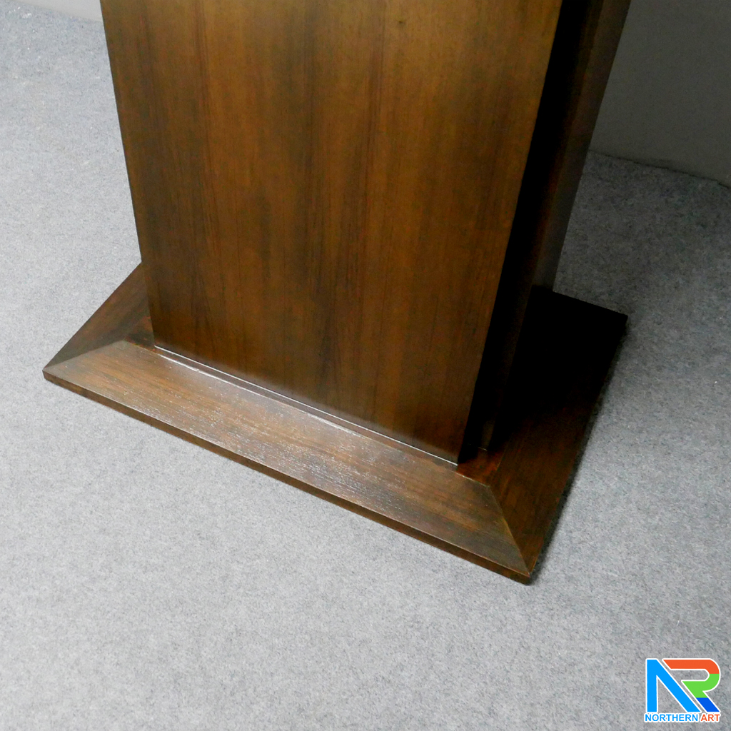 โพเดียมไม้ ยืนคู่ TOP ตรง สีโอ๊ค ขนาด (W)90 x (L)55 x (H)112 cm.