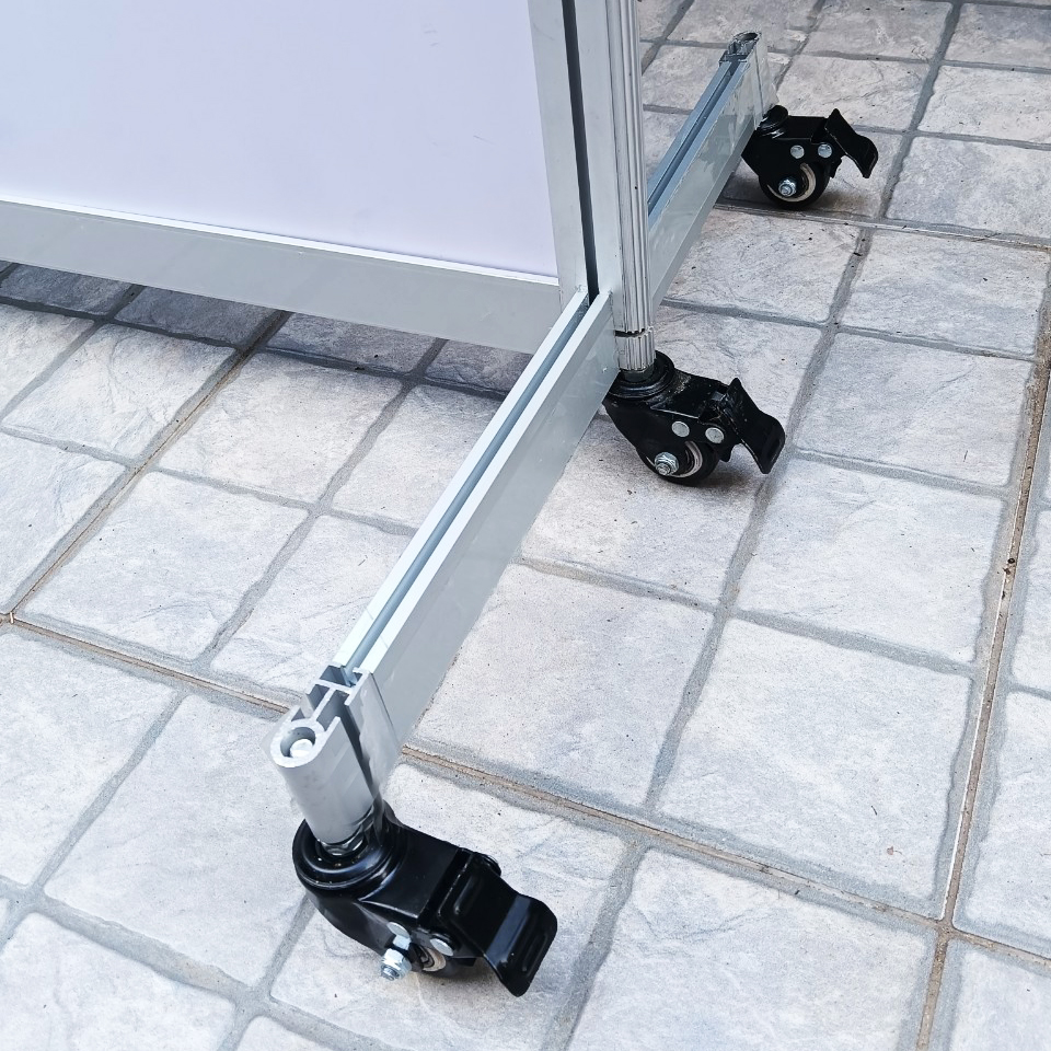 เช่าบอร์ดนิทรรศการ แบบ2บานต่อเนื่อง พร้อมล้อ ขนาด 100x200 ซม. พับเก็บได้ เคลื่อนย้ายสะดวก พร้อมบริการติดตั้งและรื้อถอน