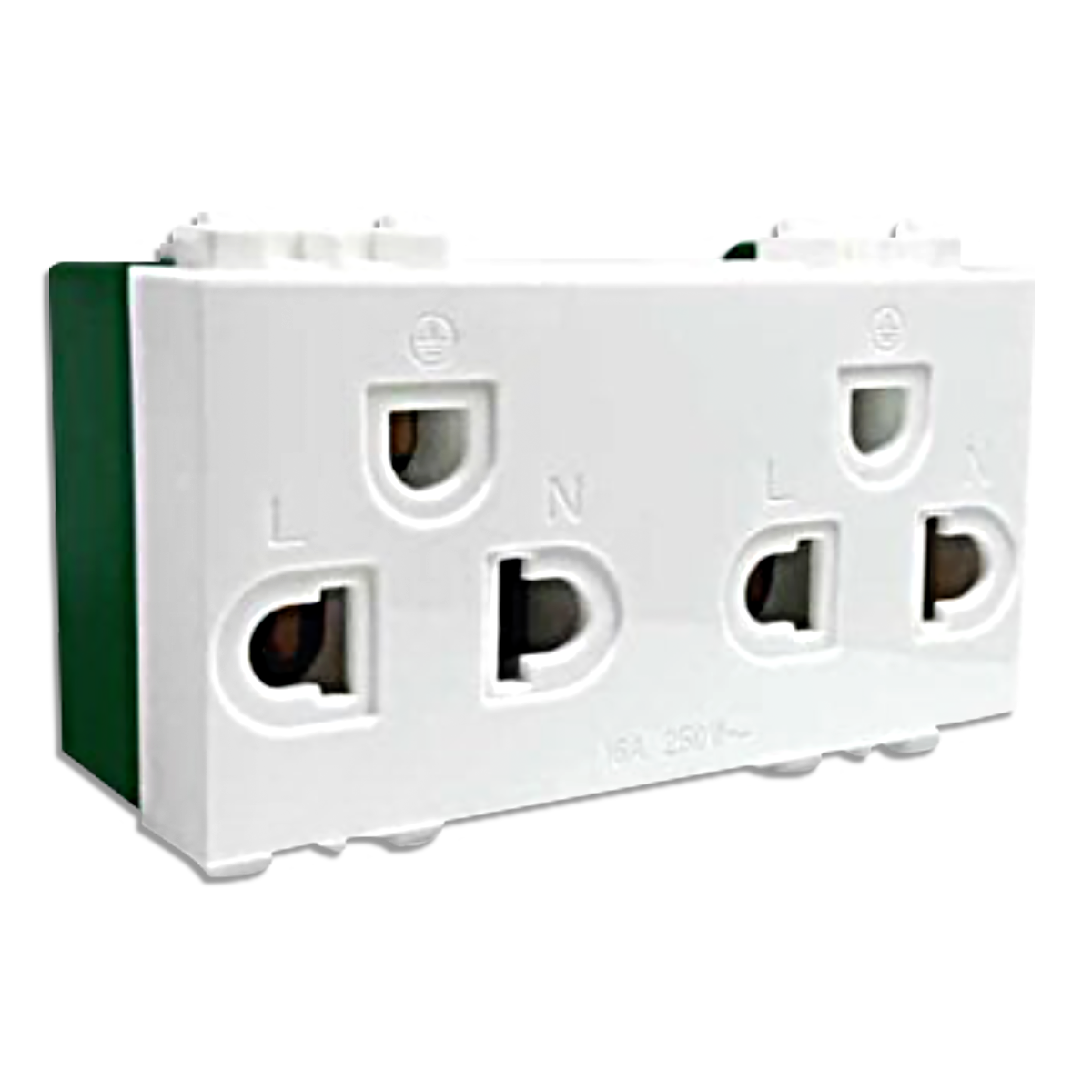 NANO เต้ารับคู่แนวตั้งมีกราวด์ไม่มีม่านนิรภัย 16A 250V ขนาด 3 ช่อง Classic series สีขาว (แบบขันน็อต) รุ่น SC-PV601 (10 ชิ้น/กล่อง)