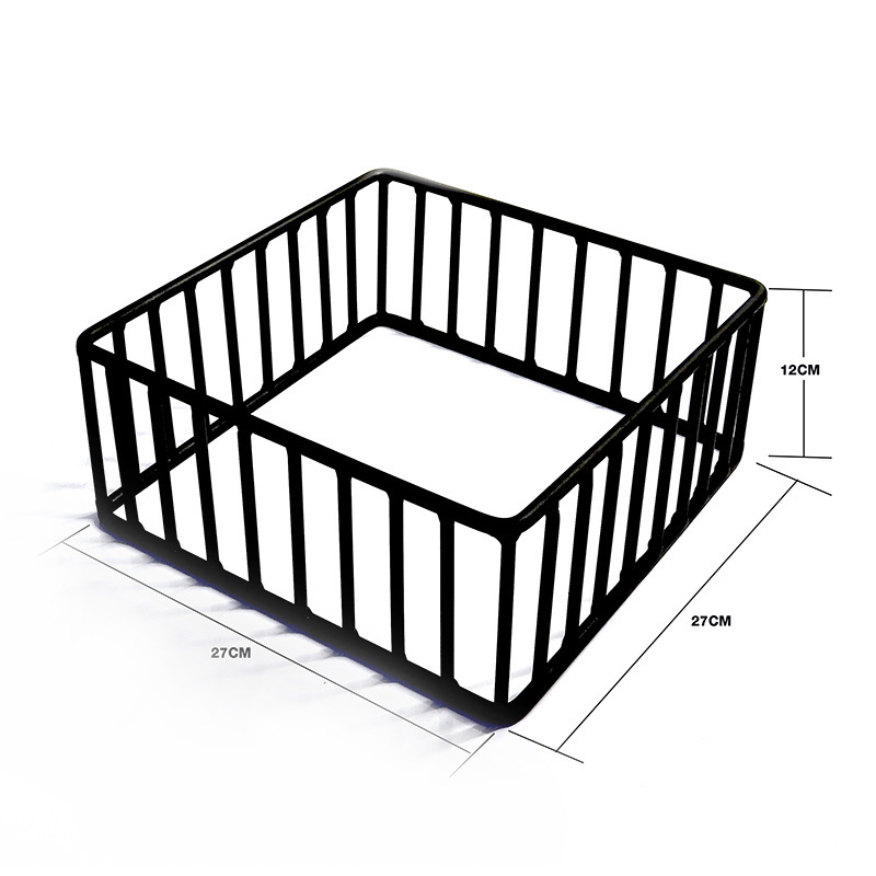 ชั้นวางสี่เหลี่ยมกรงเหล็ก+ชามเซรามิคสีขาว สูง 12 ซม. 1619-032