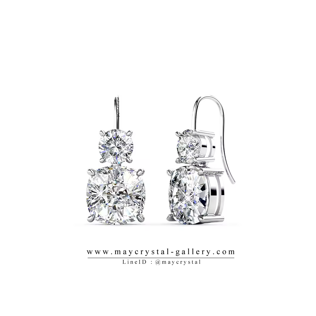 ต่างหูคริสตัลแบรนด์แท้ จากประเทศออสเตรีย (Embellished with Crystals from Austria)