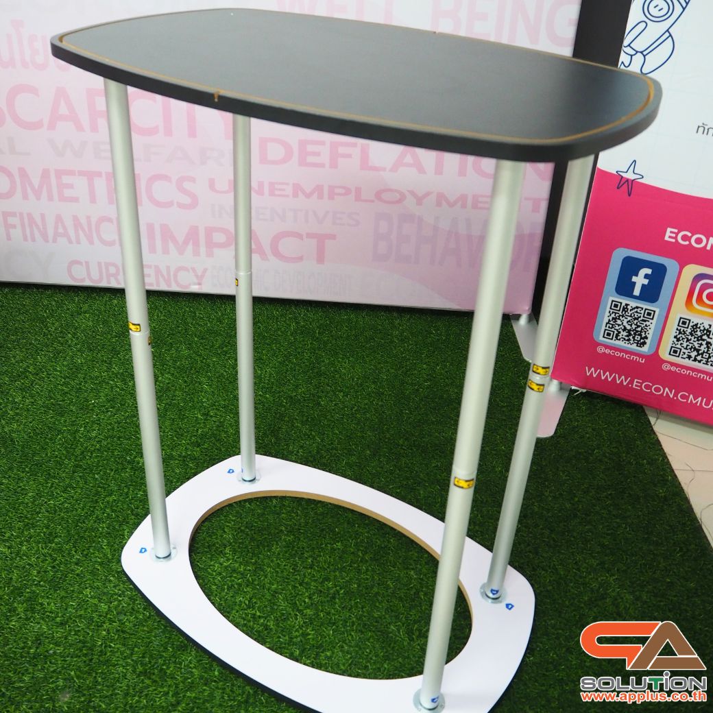 เคาน์เตอร์ผ้าออกบูธ รุ่น R06 ทรงสี่เหลี่ยมผืนผ้า โครงอะลูมิเนียมอย่างดี จัดเก็บง่าย