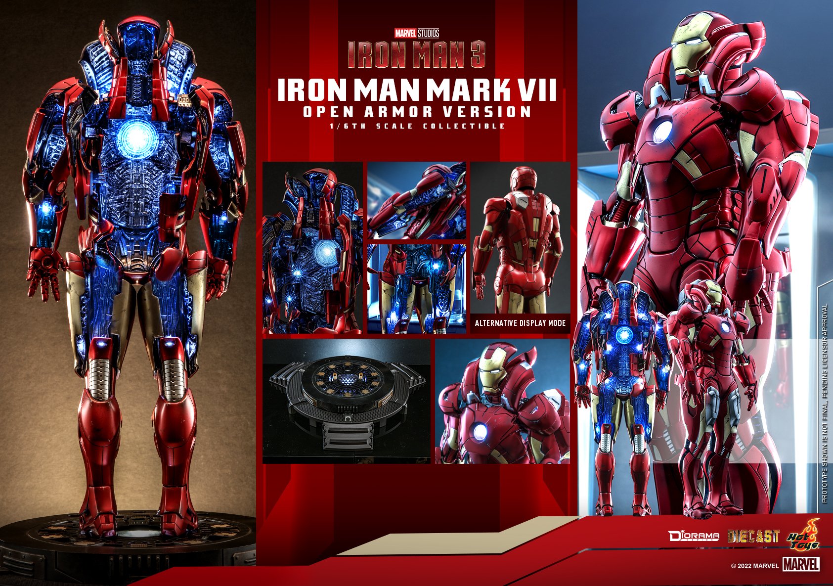 Hot Toys DS004D51 1/6 Iron Man 3 - Iron Man Mark VII (Open Armor Version)