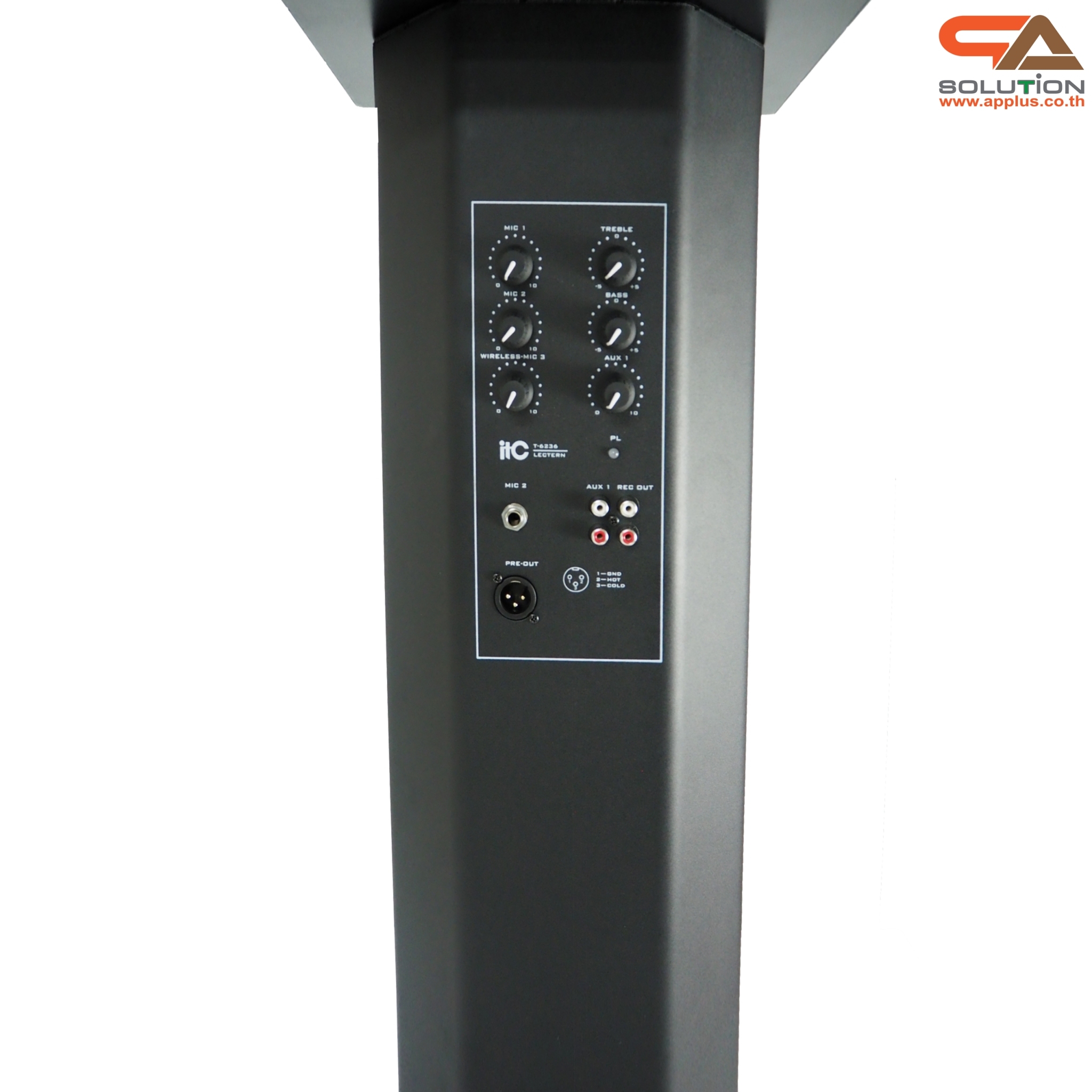 โพเดียมพร้อมไมค์ MI-01 ขนาด (W)58 X (L)46 X (H)111 cm. พร้อมไมค์ก้าน1ชุดพร้อมโคมไฟส่องสว่าง มีลำโพงในตัว