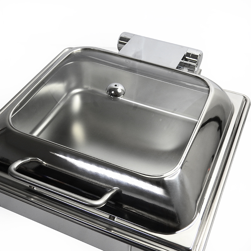 หม้ออุ่นอาหาร 6 ลิตร ทรงเหลื่ยม ฝากระจก