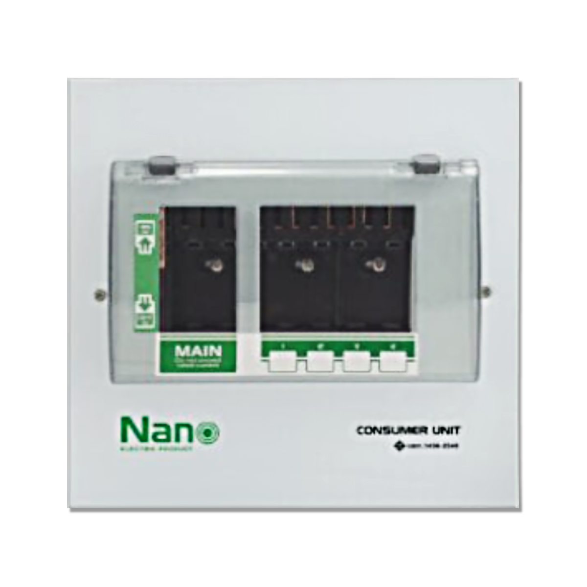 NANO ตู้คอนซูมเมอร์ยูนิต (ปลั๊กออน) เมน+ลูกย่อย 4 ช่อง (ตู้เปล่า)