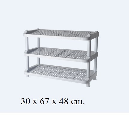 P07004 ชั้นวางรองเท้า 3 ชั้น (30*67*48 cm) เกรดห้าง No.254/3 (ราคาส่งต่อ 6 ชุด:เฉลี่ย 360 บาท/ชุด)