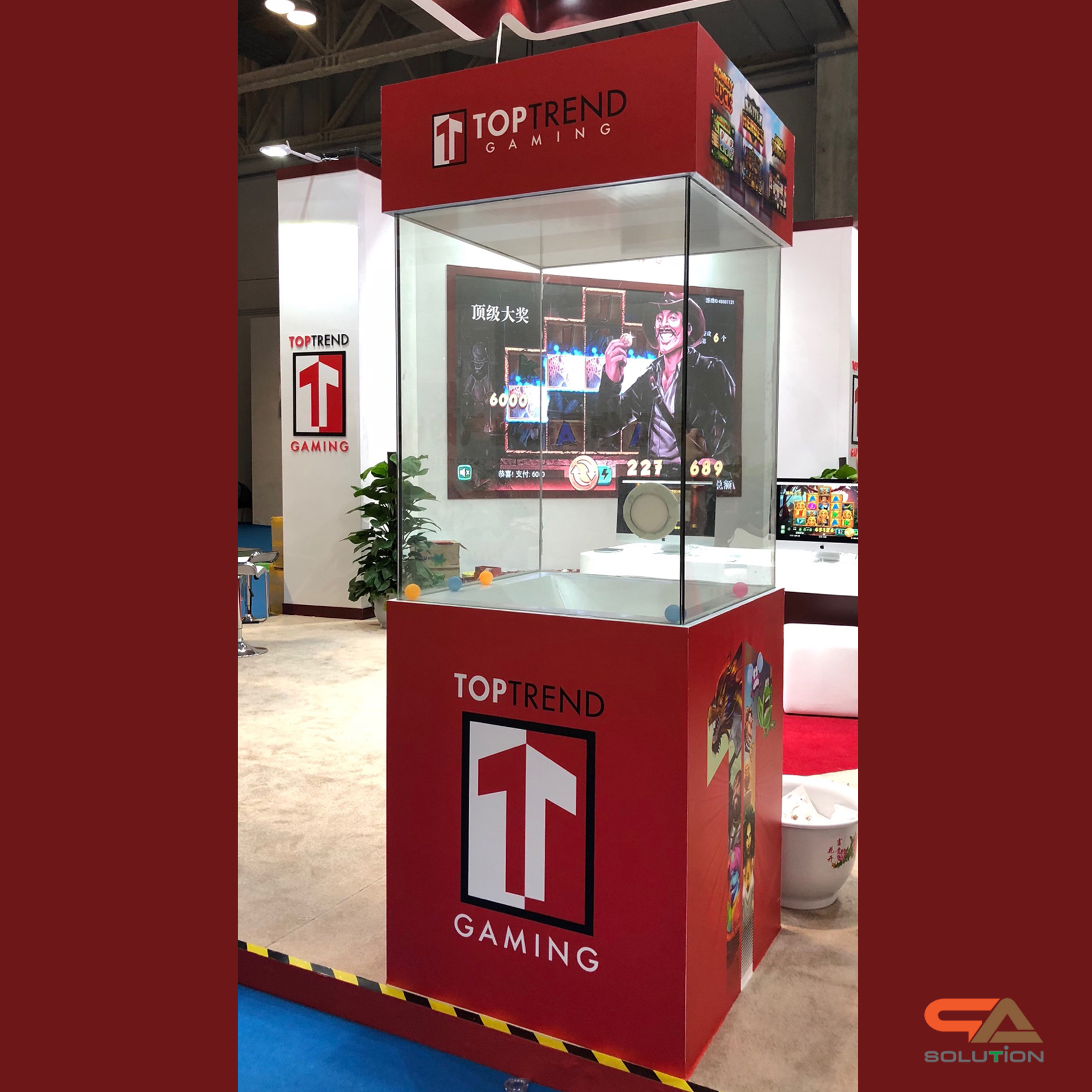 เช่าเกมส์ตู้ลม เช่าตู้ลมจับรางวัล (W)70 x (L)70 X (H)176 cm.พร้อมงานพิมพ์สติ๊กเกอร์ ไม่รวมบอลโฟม