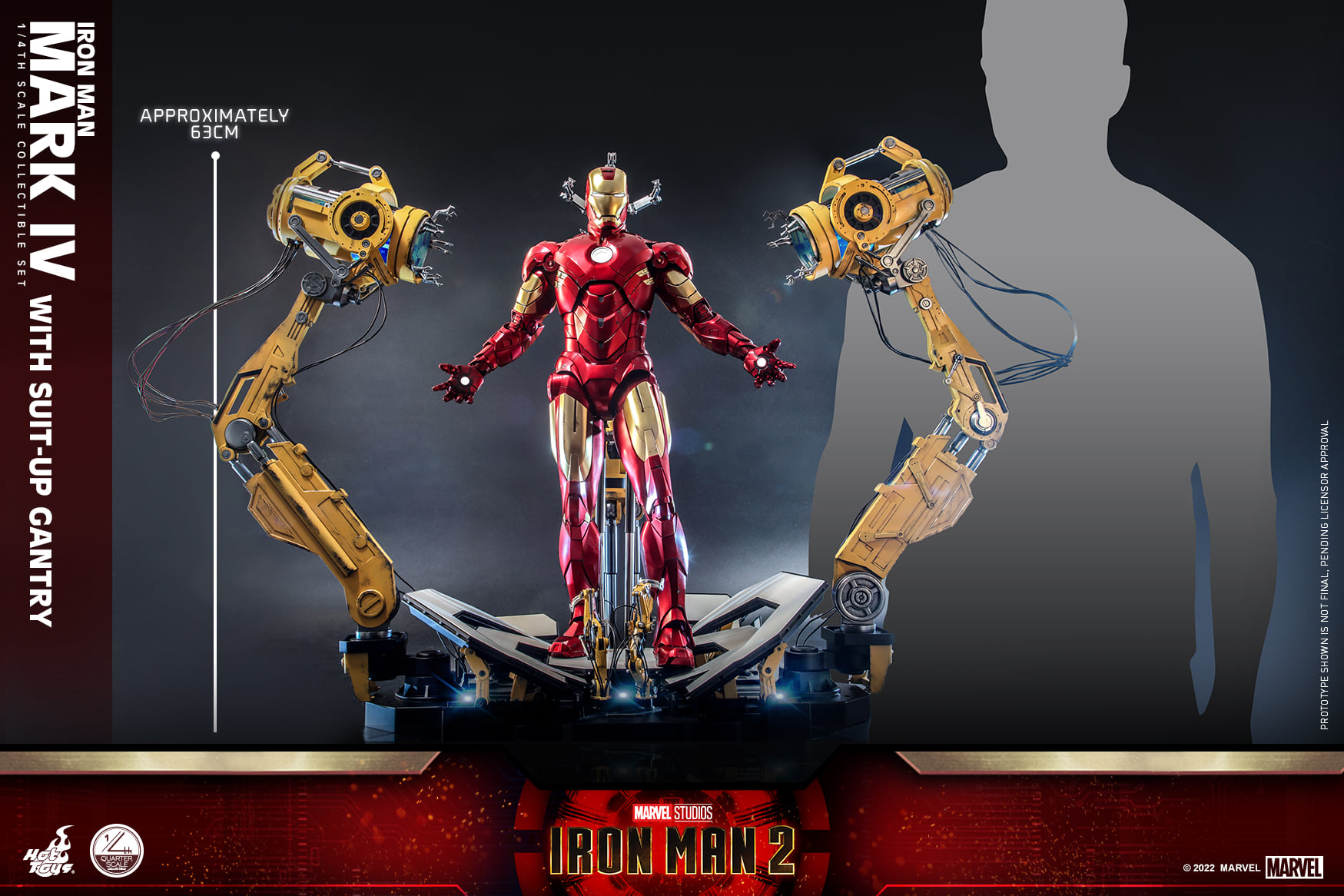 Hot Toys QS021 1/4 Iron Man 2 - Iron Man Mark IV with Suit-Up Gantry