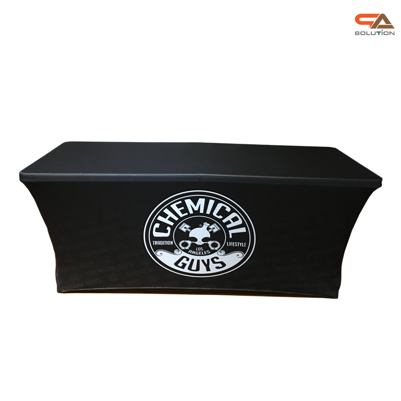 โต๊ะเคาน์เตอร์ผ้าออกบูธ รุ่น 6F ขนาด (W) 182 x (L)76 x (H)74 cm. พร้อมผ้าสกรีนสีสวยสด พับเก็บได้ จัดเก็บสะดวก