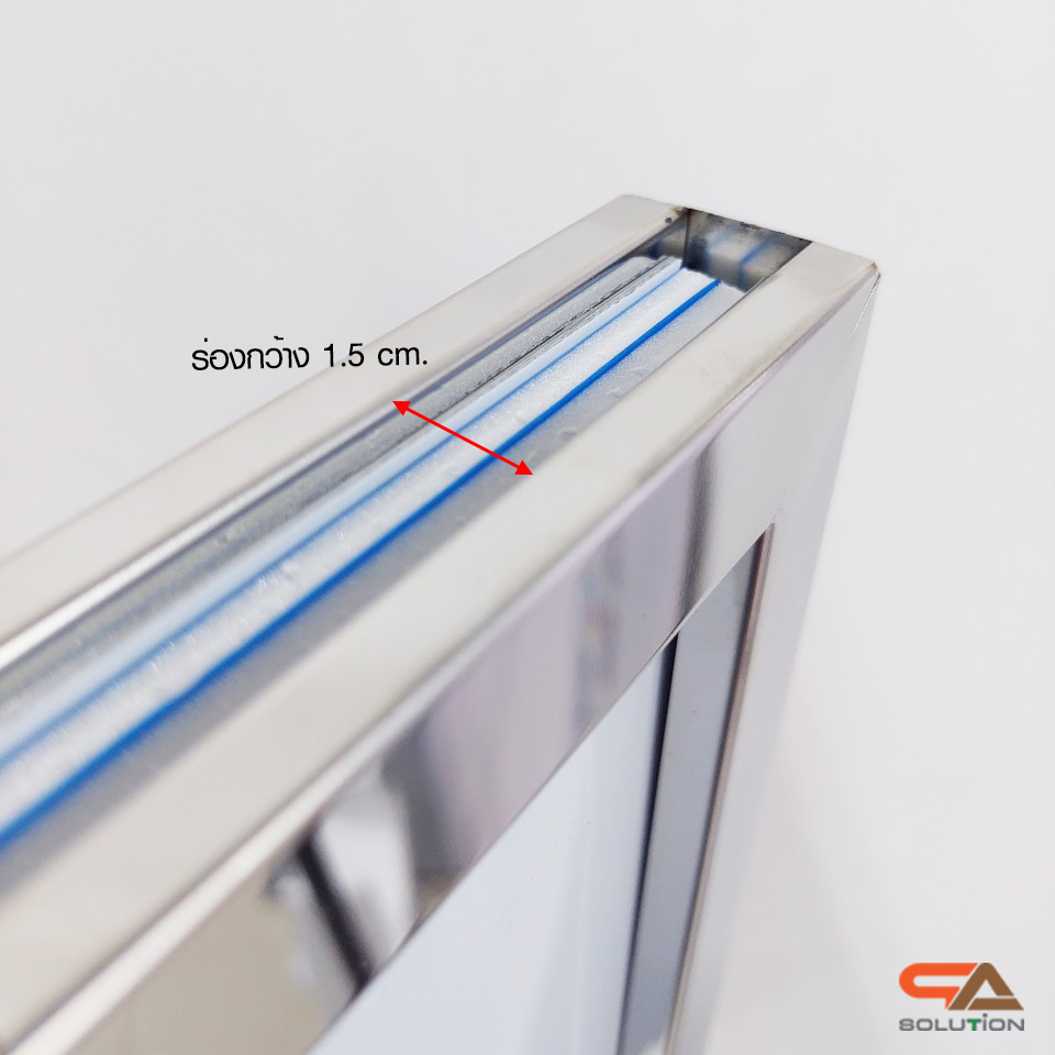 SALE! โปสเตอร์สแตนด์ สแตนเลส แนวตั้ง ขนาด A4 เกรด 201ฐานกลม โชว์ภาพ2ด้าน