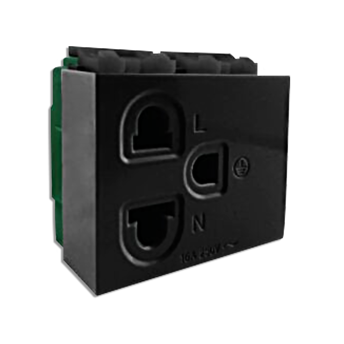 NANO เต้ารับเดี่ยว มีกราวน์ 16A 250V ขนาด 2 ช่อง Classic series รุ่น NN-P301 (10 ชิ้น/กล่อง)