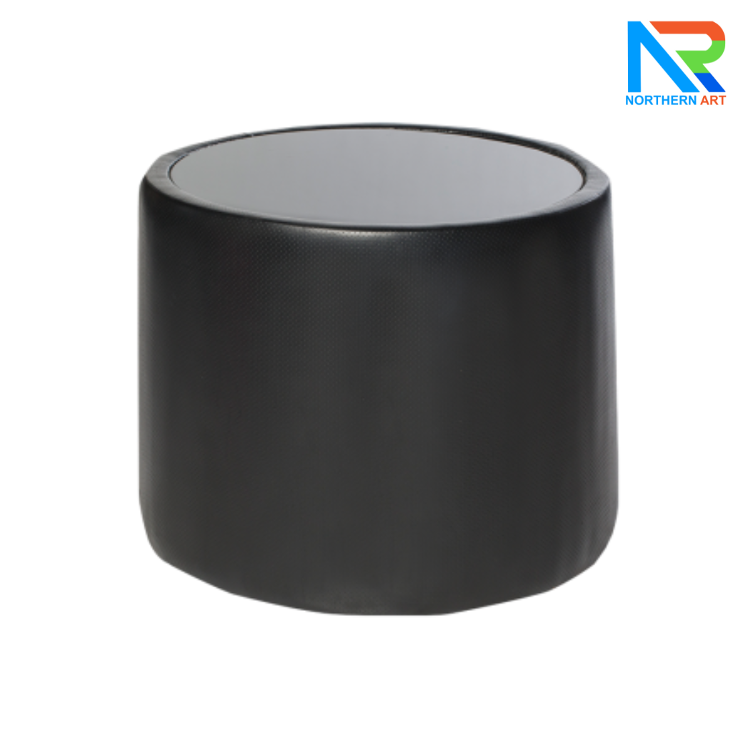 เช่าโต๊ะกลางทรงกลม หุ้มด้วยหนัง มี 2 สี ขาวและดำ พร้อม Top กระจก