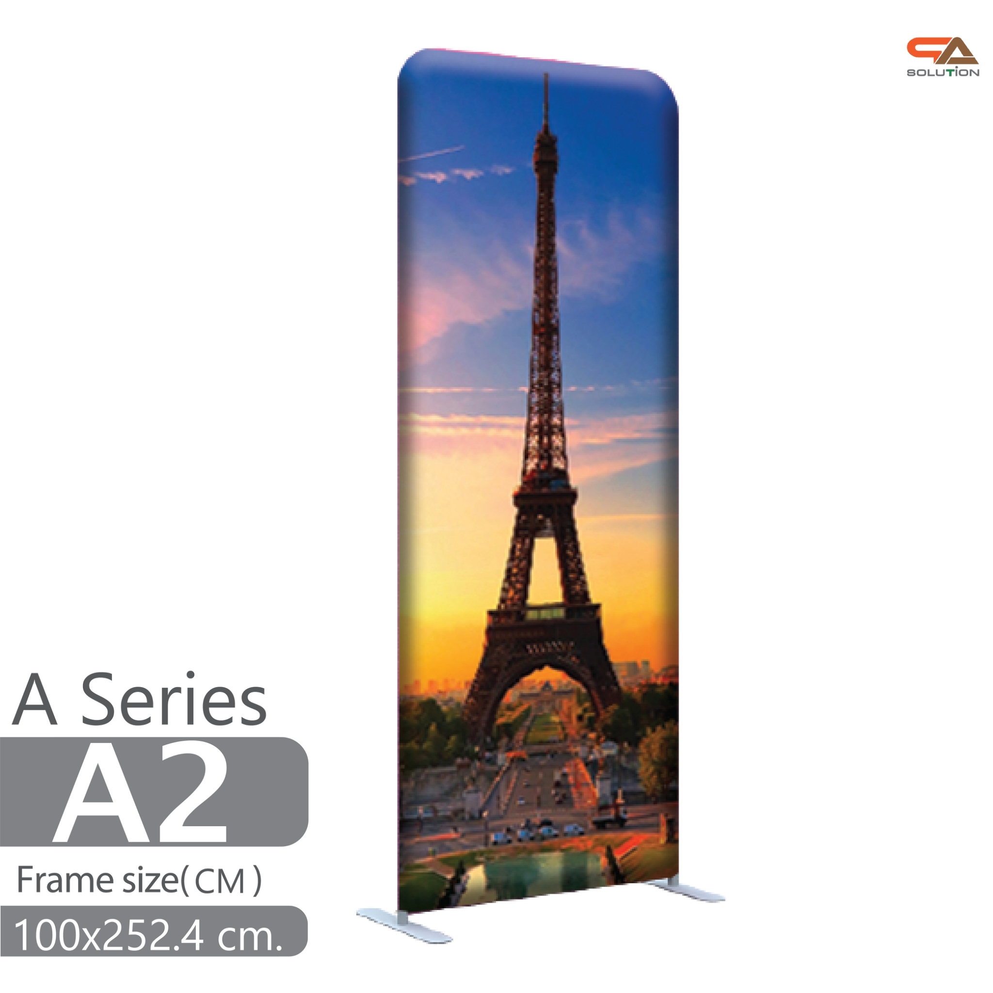 แบคดรอปผ้า A series โครงอะลูมิเนียม ถอดประกอบได้ ขนาด (W)100 cm. x (H)228–324.6 cm. พร้อมกระเป๋าใส่อุปกรณ์