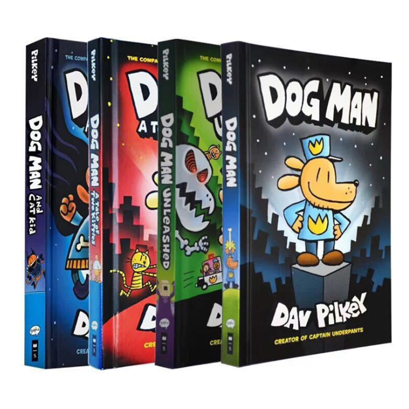 (In stock) สินค้าพร้อมส่ง หนังสือการ์ตูนภาษาอังกฤษ Dog Man Dav Pilkey Collection 4 Books Set hardcover จากค่าย Scholastic