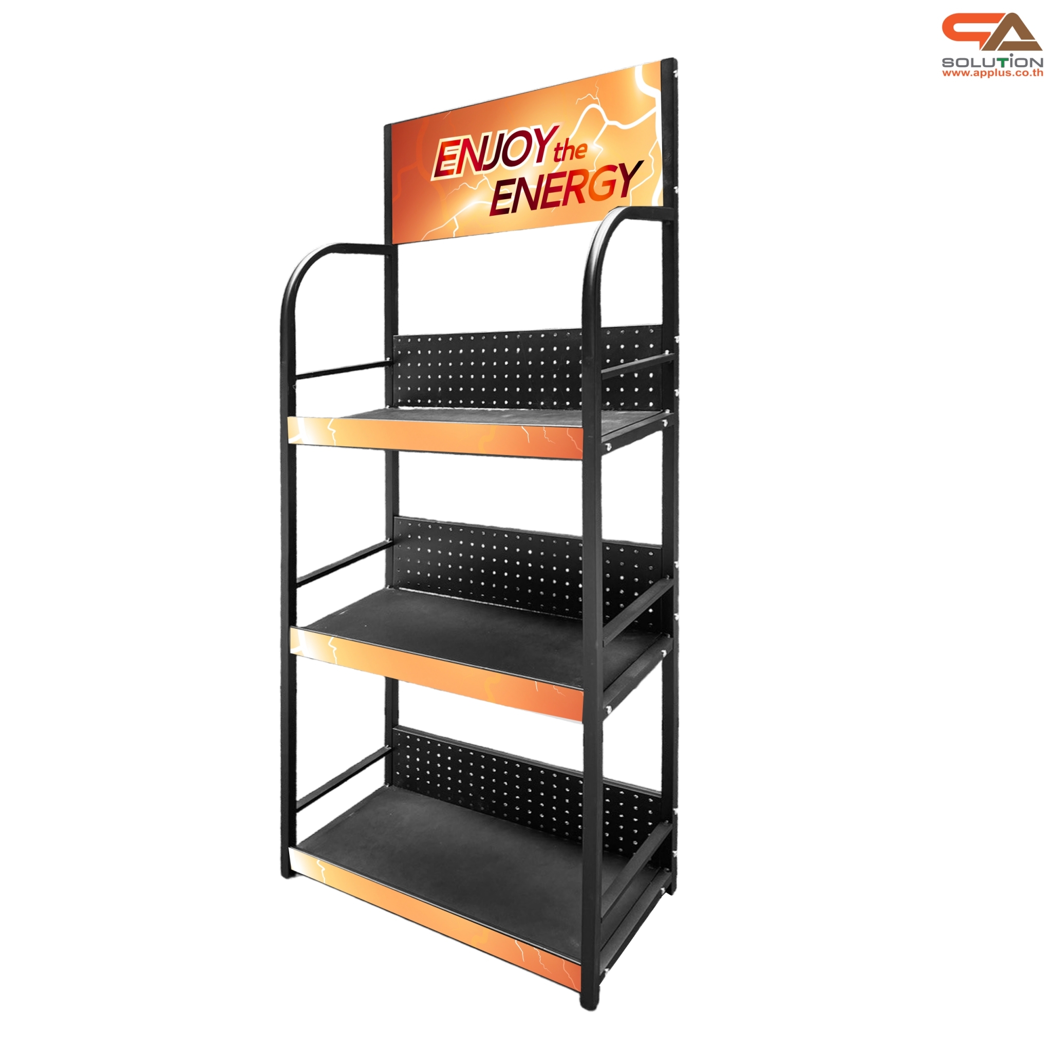 ชั้นวางสินค้าเหล็ก 3 ชั้น สีดำ ขนาด (W)60 x (D)30 x (H)150 ซม. ถอดประกอบได้