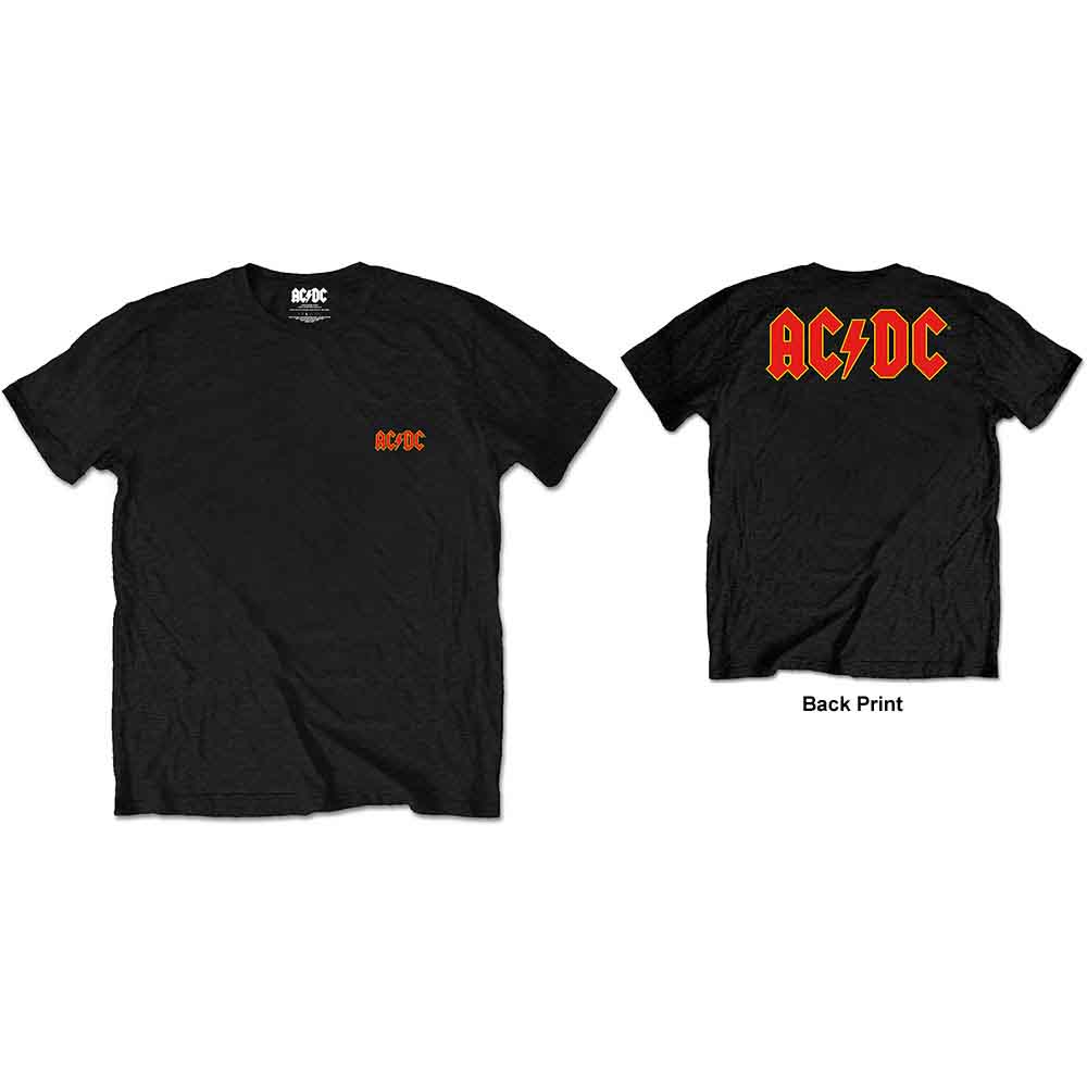 AC/DC Unisex Retail Pack T-Shirt: Logo (Back Print) BLACK