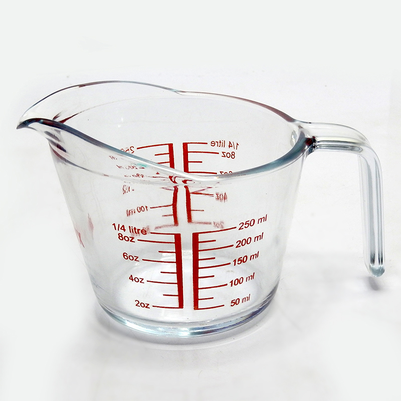 250 ML.Tempered glass measuring jug