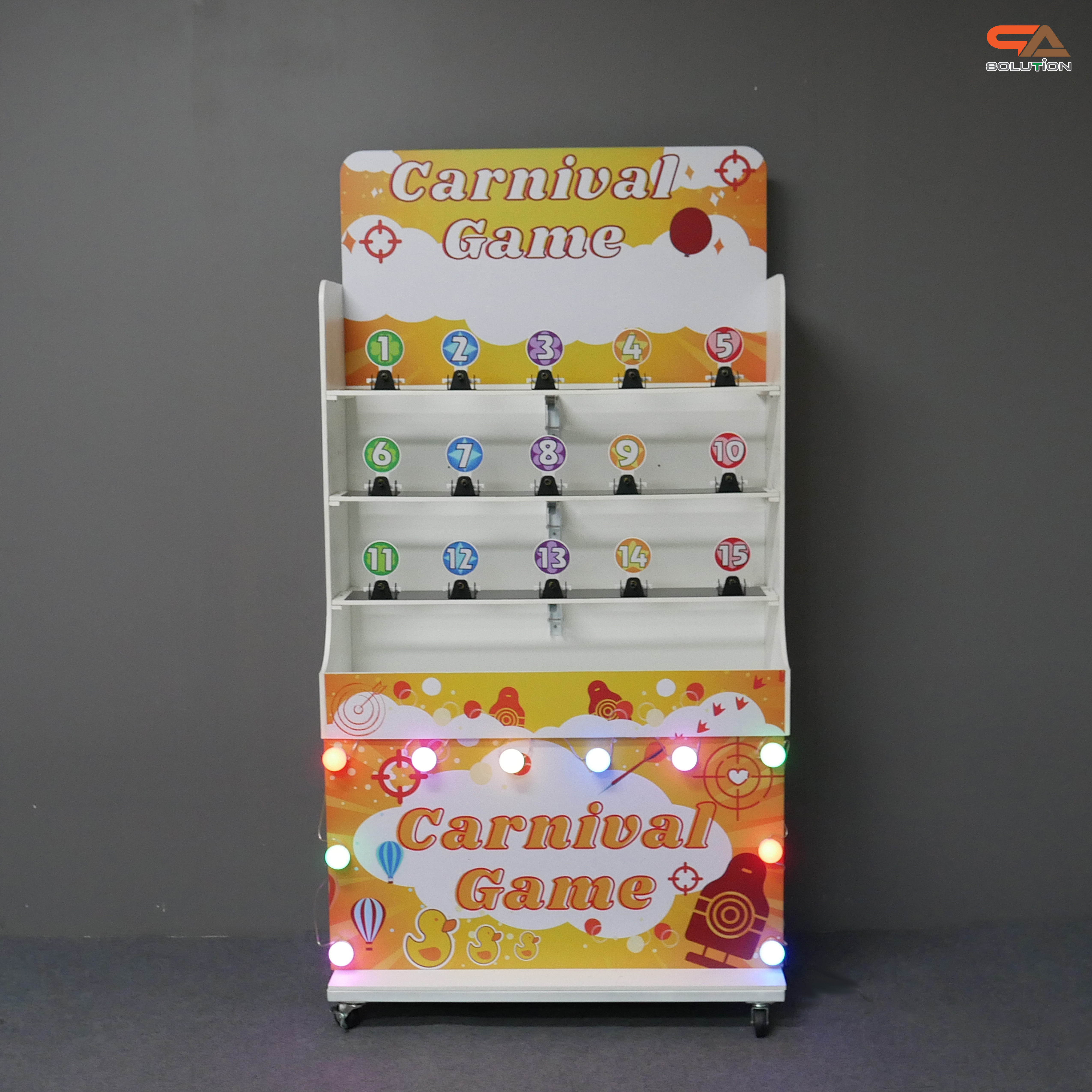 เกมส์ CARNIVAL GAME ยิงเป้าเหล็กกลม ขนาด (W) 90 x (L)50 x (H)176 cm. พร้อมเป้าเหล็กกลม 15 อัน ปืนกระสุนโฟม 2 ชุด