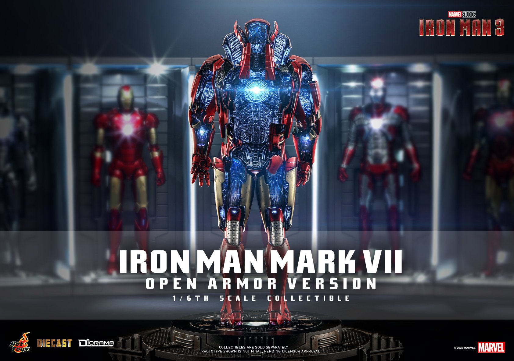 Hot Toys DS004D51 1/6 Iron Man 3 - Iron Man Mark VII (Open Armor Version)