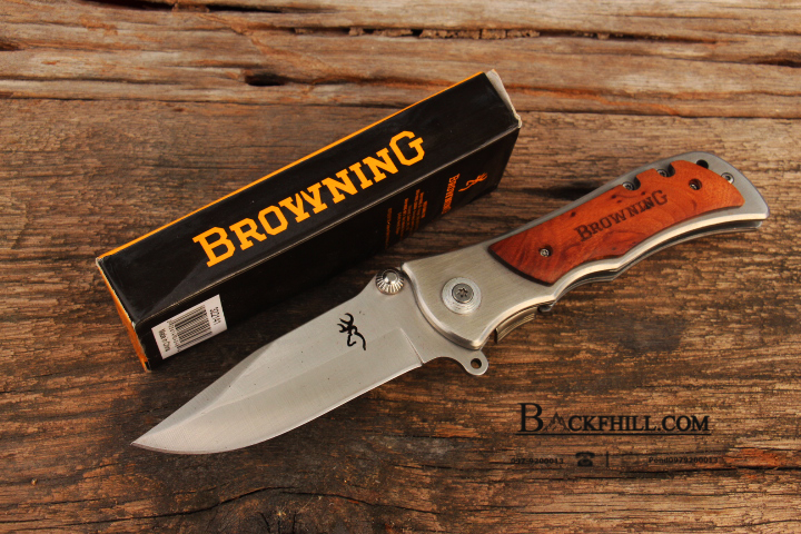 มีดพับ BROWNING หมุด 8 เหลี่ยม Stainless Steel มีด OME เกรดดี