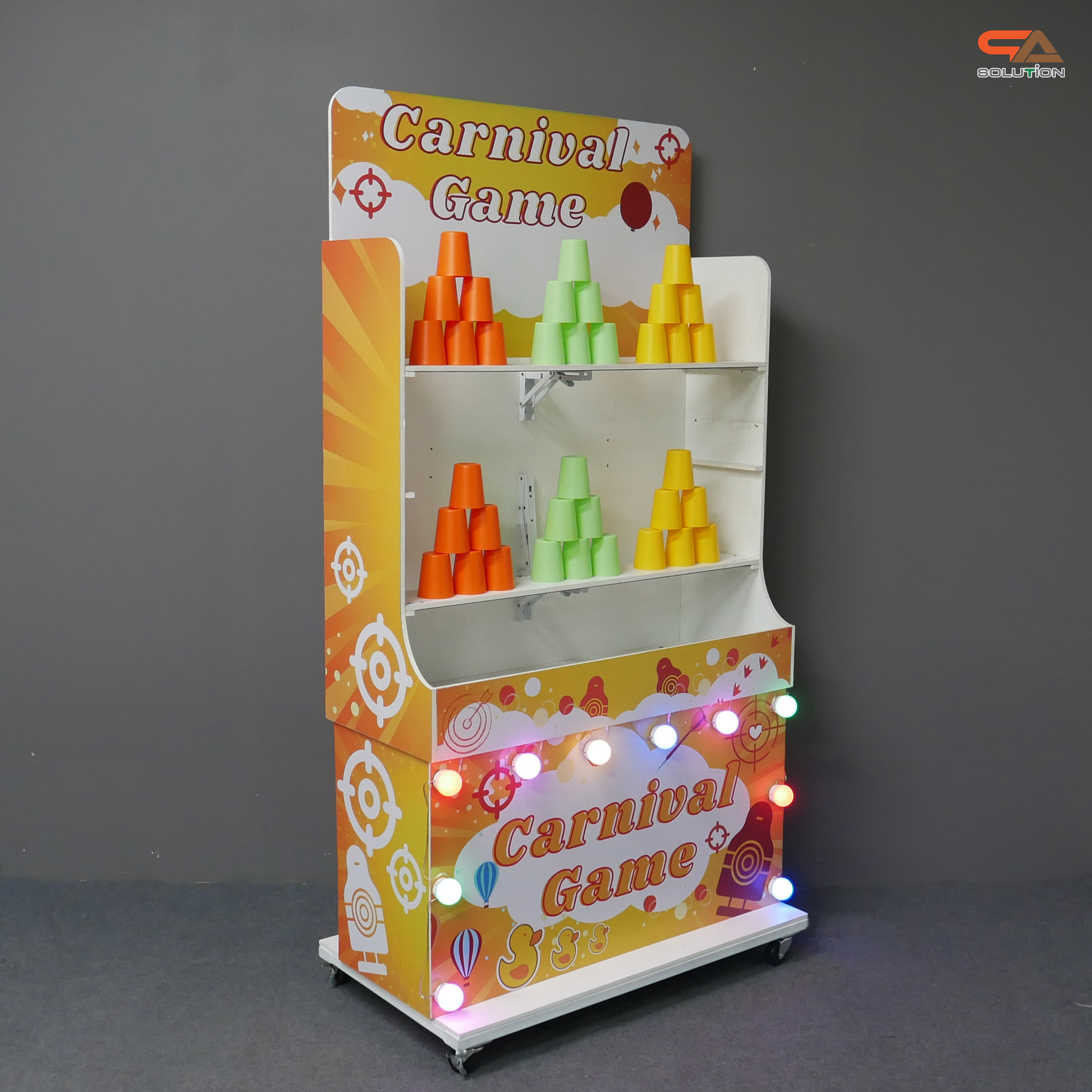 เกมส์ CARNIVAL GAME ปาแก้ว ขนาดโครง (W) 90 x (L)50 x (H)176 cm. พร้อมแก้ว 36 ใบ และบอลโฟม 12 ลูก