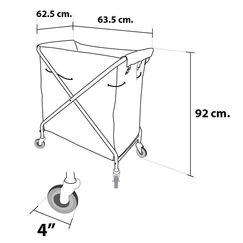 Laundry Lrolley type X Cloth bag color Cream