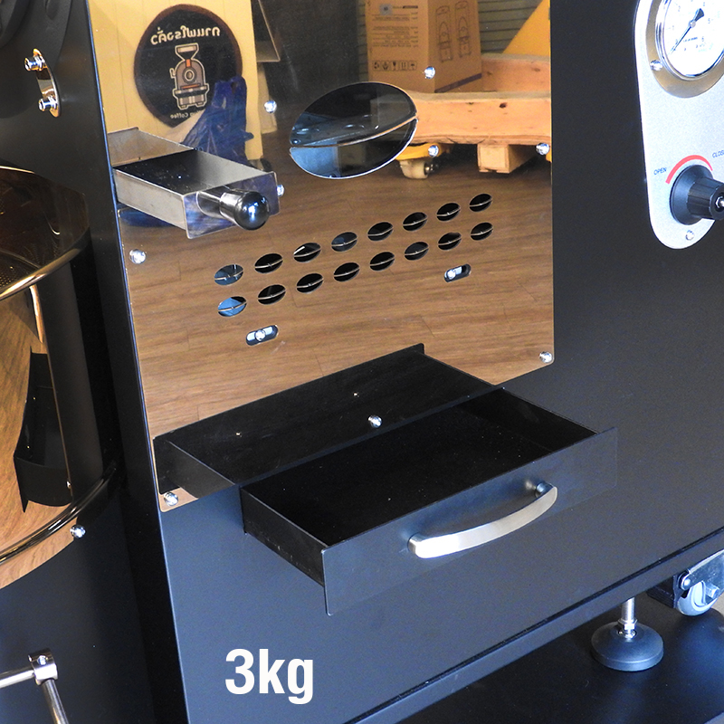 เครื่องคั่วกาแฟ 3 กิโลกรัม แก๊ส มีระบบเชื่อมต่อคอมพิวเตอร์เพื่อควบคุมการคั่ว