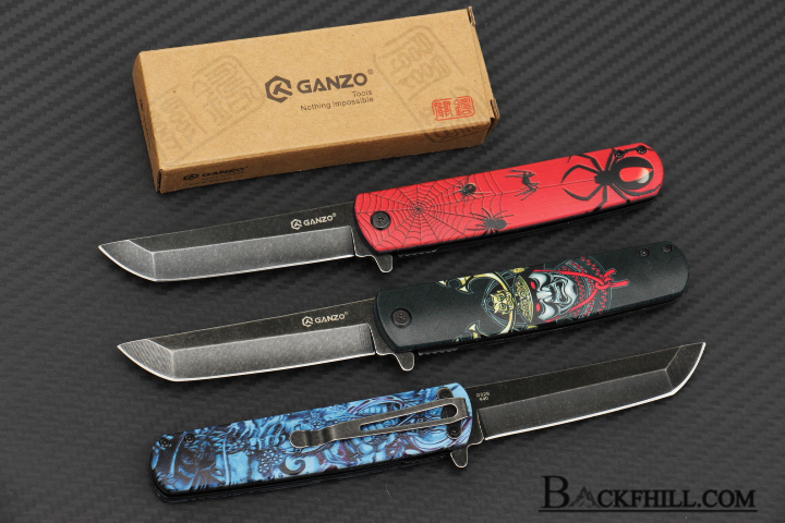 มีดพับGanzo รุ่น G626 - BS ด้ามสีดำคาบูกิ ใบมีดหัวตัด TANTO -BS 440 Steel / ของแท้ 100%