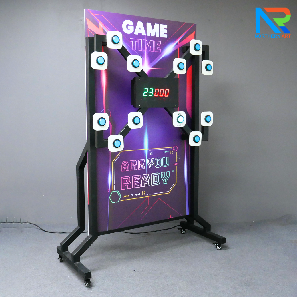 เช่าเกมส์กดปุ่มไฟฟ้า ขนาด (W)134 x (D)60 x (H)197 cm. พร้อมจอแสดงผล LED นับคะแนน