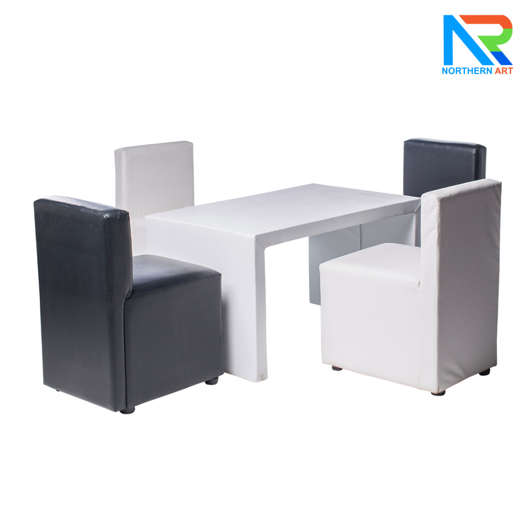 เช่าชุดโต๊ะทรงตัว U หุ้มหนังทั้งตัว พร้อมเก้าอี้ 4 ตัว (เก้าอี้มีหลายแบบให้เลือก)