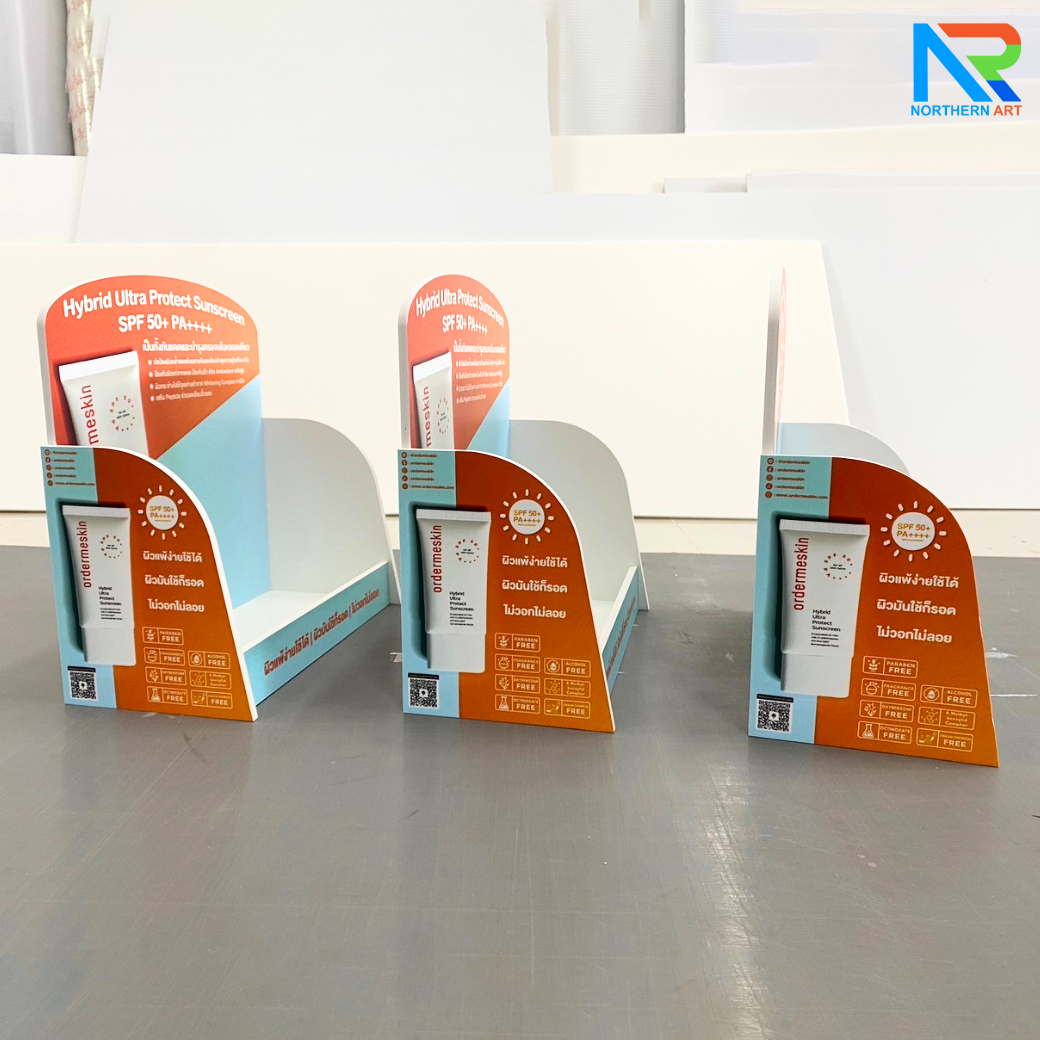 ชั้นวางสินค้าตั้งโต๊ะ TB-19 ขนาด (W) 23 x (D) 12 x (H) 25 cm. วัสดุพลาสวูดหนา 5 มม.