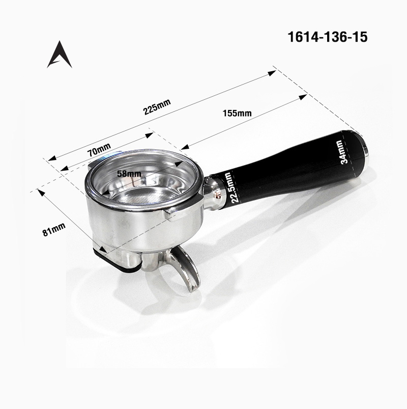 2-way brewing handle, small mouth, for 1614-135 and 1614-136 brewing machines