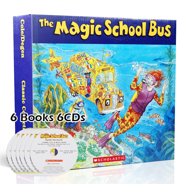 (In Stock) พร้อมส่ง The Magic School Bus 6 Books 6CDs Boxset แต่งโดย Joanna Cole สำนักพิมพ์ Scholastic ⚡️⚡️(มีชำระเงินปลายทาง COD ผ่าน LAZADA)⚡️⚡️