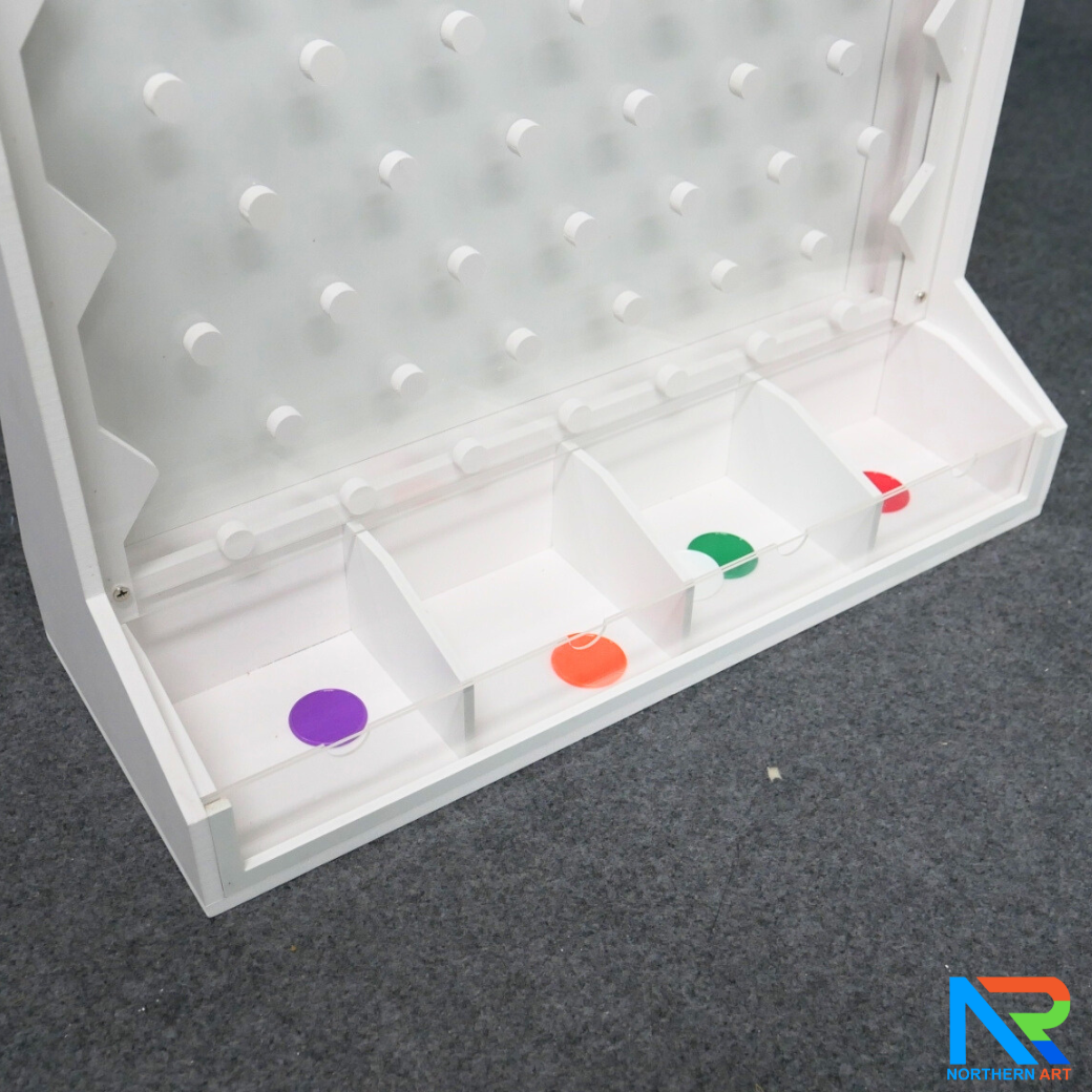 เช่าเกมส์หย่อนเหรียญตั้งโต๊ะ ขนาด (W)50 X (D)20 X (H)80 cm. วัสดุพลาสวูดหนา 8 มม. พร้อมเหรียญพลาสติกคละสี 10 เหรียญ