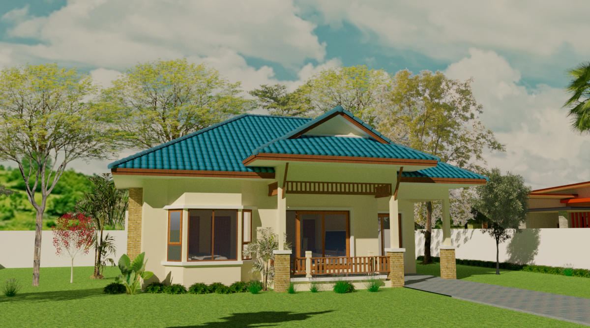 แบบบ้านชั้นเดียวทรงไทยประยุค
