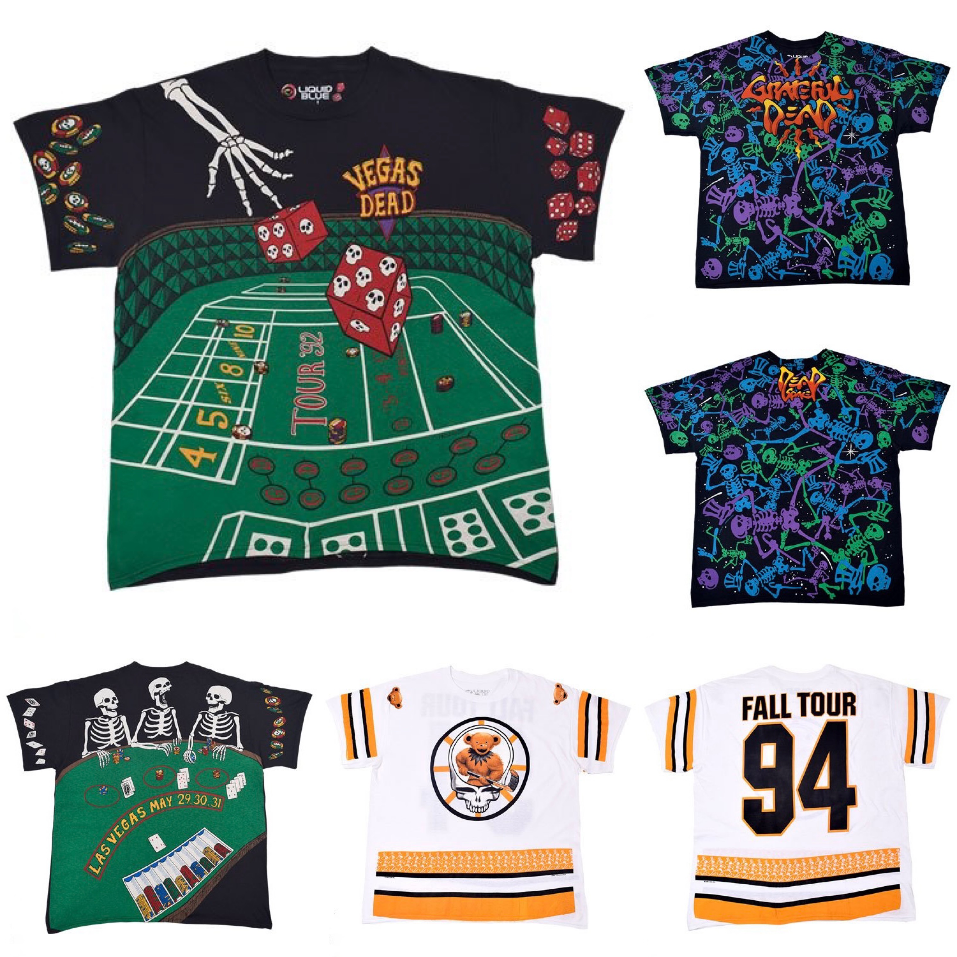 🇺🇸[PREORDER] เสื้อวง GRATEFUL DEAD T-SHIRT รวมลายสุดฮิต ลิขสิทธิ์แท้ LIQUID BLUE จาก USA