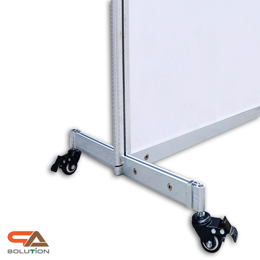 บอร์ดจัดนิทรรศการ อะลูมิเนียม ตั้งต่อเนื่อง 6 บานพร้อมล้อ ขนาด (W)100 x (H)200 ซม. ถอดประกอบและพับเก็บได้