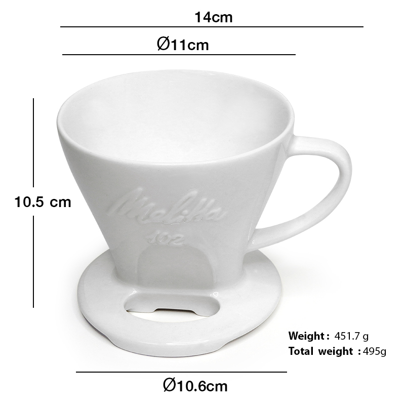 MELITTA ceramic coffee dripper 2-4 cups, (102)