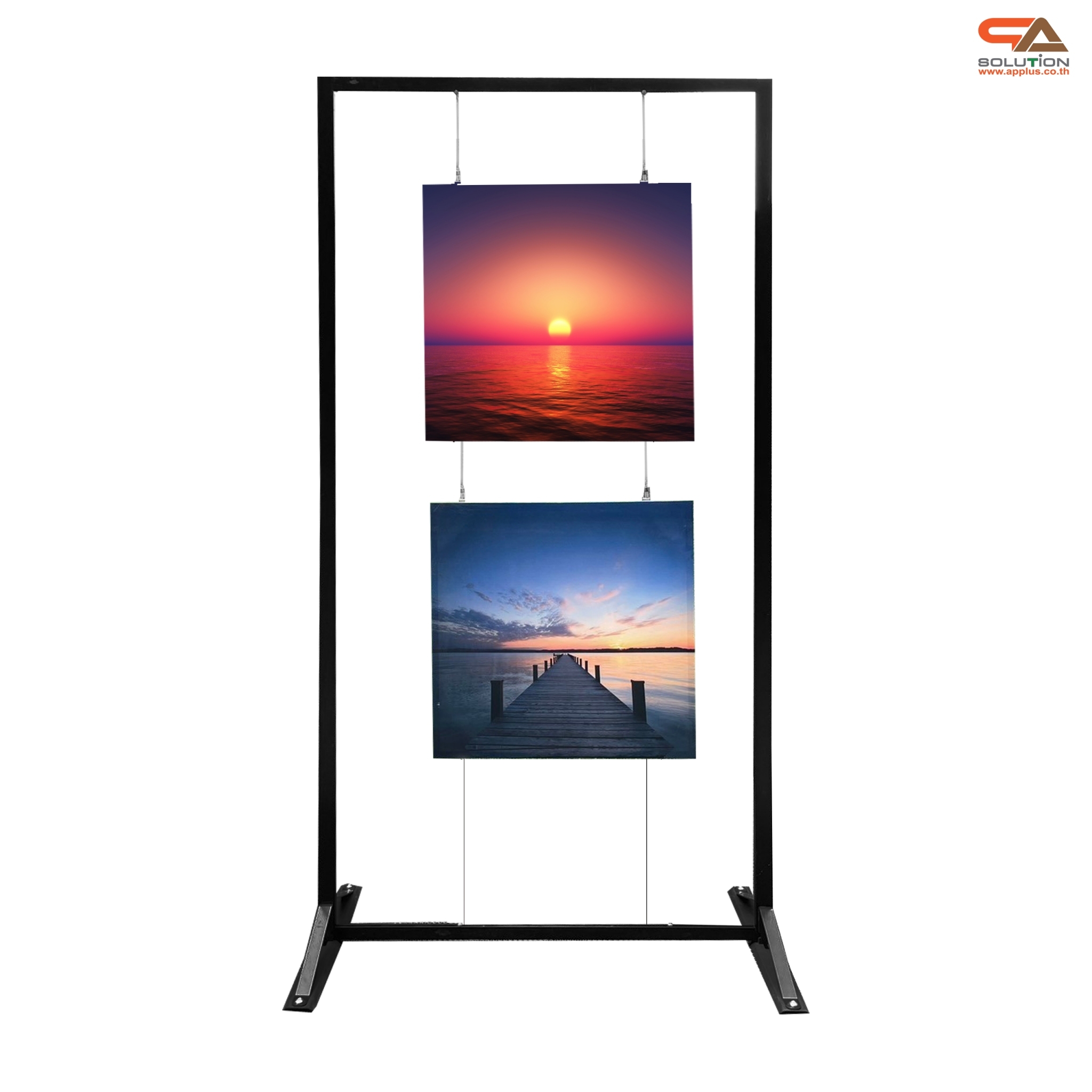 บอร์ดนิทรรศการ พร้อมชุดสลิง 2 ขอ รุ่น DOUBLE SIDED ขนาด(W)100 x (W)200 cm. สามารถแขวนภาพได้ 2 ด้าน 4 ภาพ บน 2 ภาพ-ล่าง 2 ภาพ ถอดประกอบได้