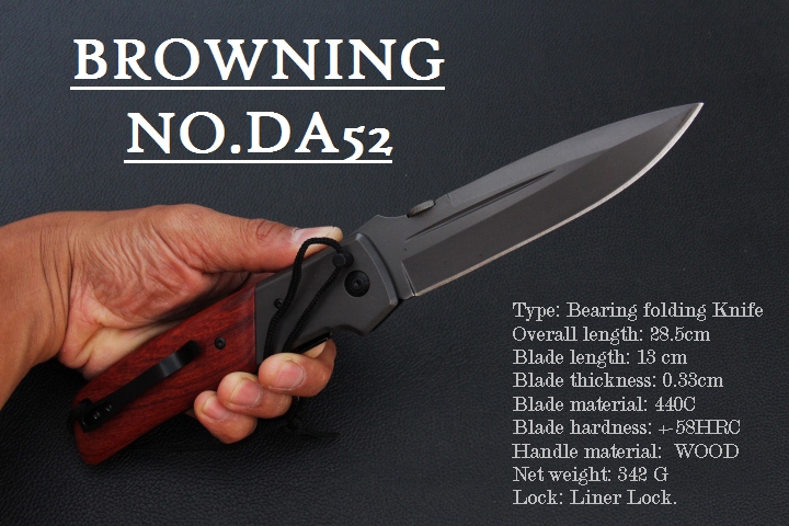 มีดพับด้ามไม้ BROWNING DA52 Stainless Steel มีด OME เกรดดี จากค่ายเขากวาง