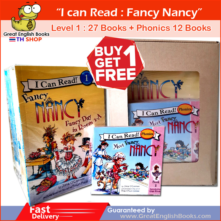 (In Stock) พร้อมส่ง หนังสือเด็กภาษาอังกฤษ I can read : Fancy Nancy (level 1) 27 เล่ม ฟรี Phonics 12 เล่ม