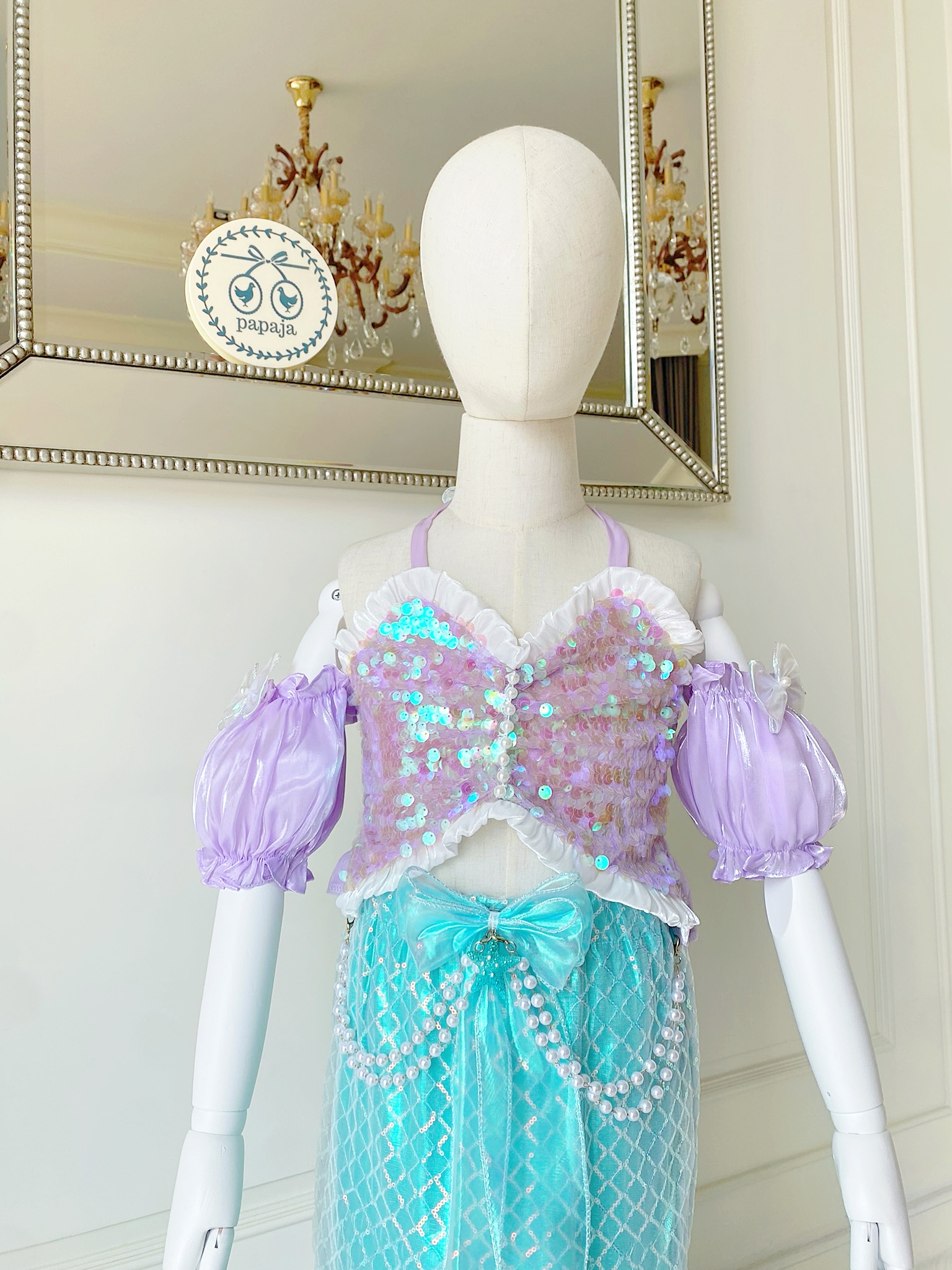 ชุดเจ้าหญิงแอเรียล เซต 2 ชิ้น งานไฮพรีเมี่ยมวัสดุอย่างดี