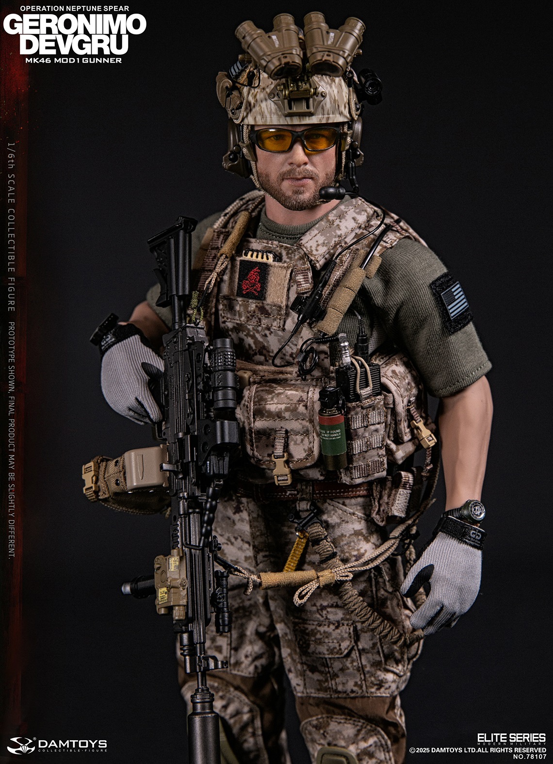 DAMTOYS 78107 DEVGRU Operation Neptune Spear “GERONIMO” MK46 MOD1 GUNNER