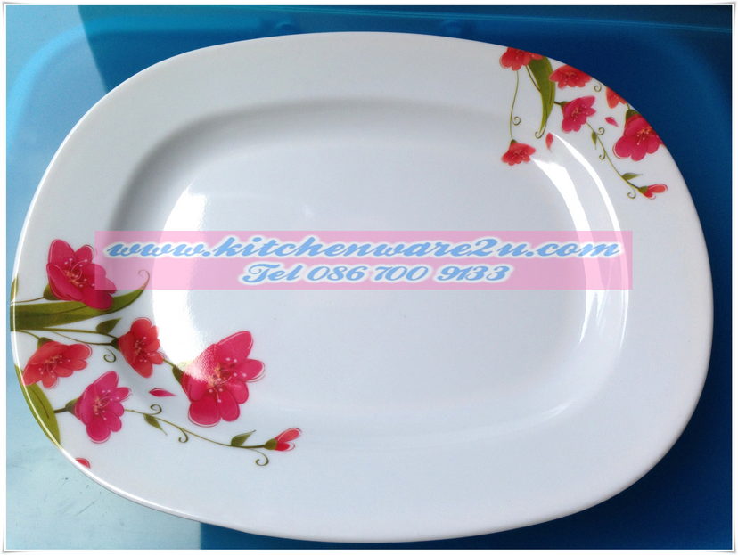 P06798 จานเปลเมลามีนผืนผ้า 10 นิ้ว อย่างหนา (ราคาขายส่งต่อ 12 โหล : 144 ใบ เฉลี่ย 205 บาทต่อโหล)