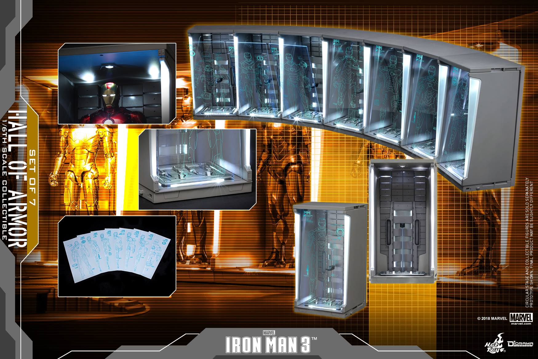 Hot Toys DS001C IRON MAN 2 - HALL OF ARMOR (Set of 7)