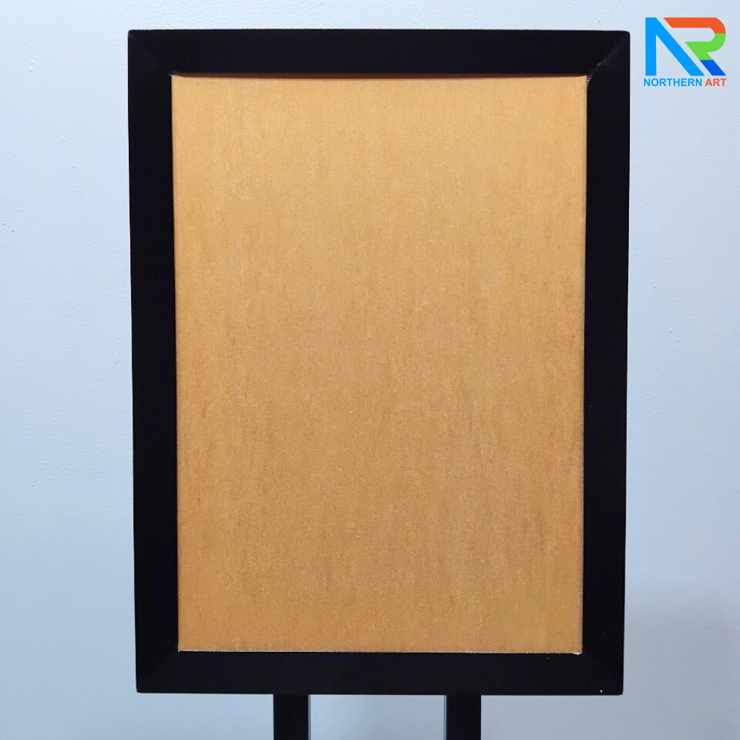 โปสเตอร์สแตนด์เหล็ก A3 สีดำ เสาคู่ ฐานเหลี่ยม ขนาด (W)35 x (L)47 x (H)145 cm. พร้อมแผ่นอะคริลิคใส 2 มม.2แผ่น สอดงานพิมพ์ด้านบน