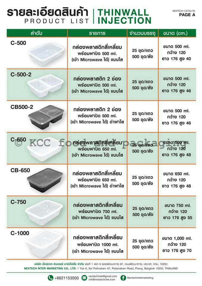 กล่องไมโครเวฟ 500 ml. ( C-500 ) Nextech สอบถามราคาล่าสุดได้ที่ Line : @kccfood