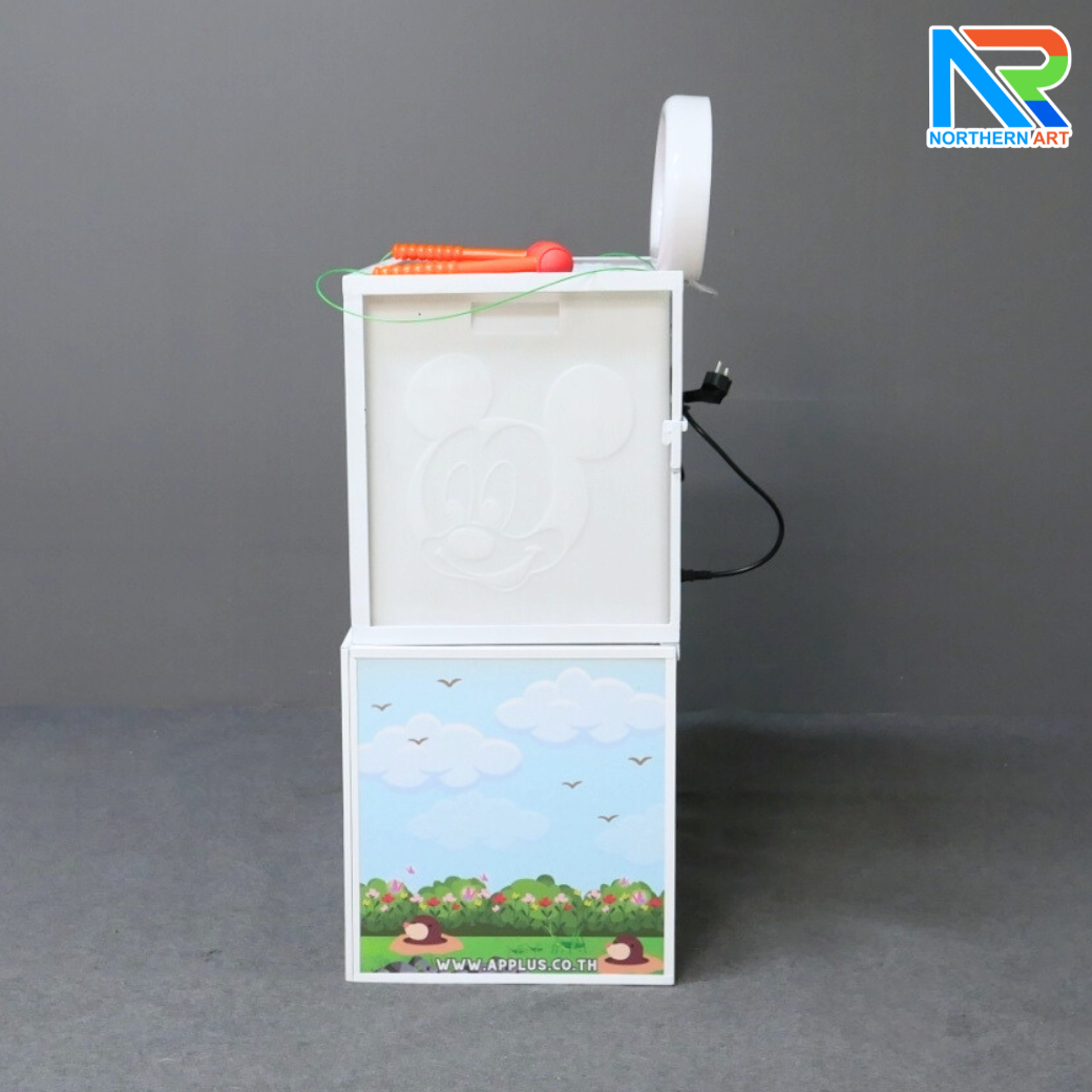 เกมส์ตีตุ่น ขนาด (W)60 x (D)40 x (H)70 cm. พร้อมไฟ LED นับคะแนน กุญแจสำหรับไขตู้เกมส์ 4 ดอก พร้อมเหรียญโลหะ 10 เหรียญ